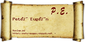 Pető Eugén névjegykártya